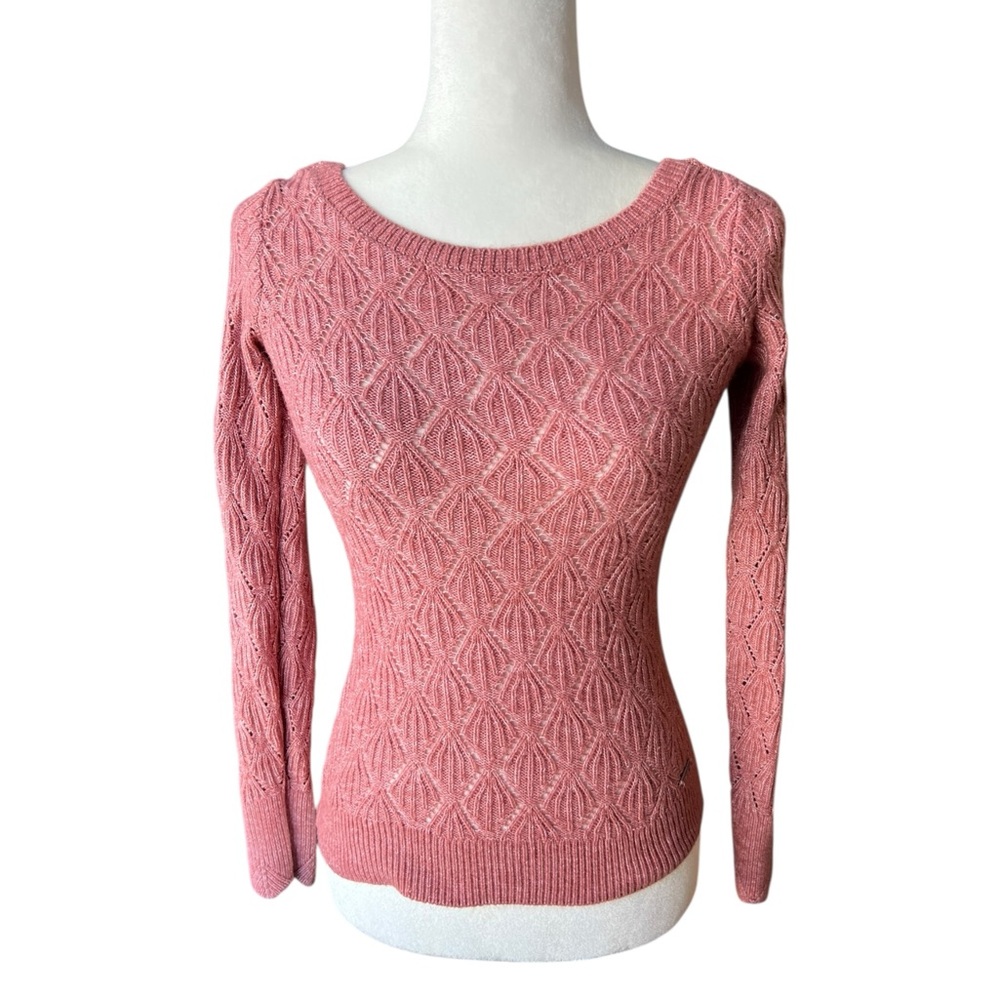 Abercrombie & Fitch Textured Pink Sweater XS Bella Swan Scoop Back